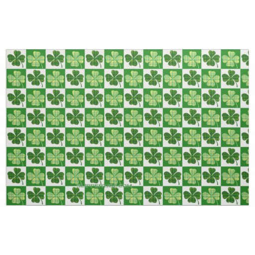 SlipperyJoe's green four-leaf clovers Saint Patric Fabric