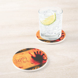 SlipperyJoe's gritty Happy Halloween graphic jagge Coaster