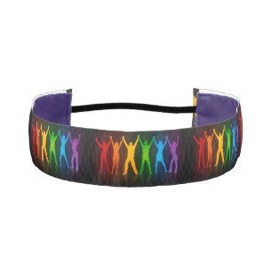SlipperyJoe's group people holding hands forming l Athletic Headband