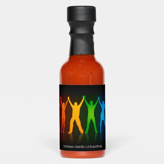 SlipperyJoe's group people holding hands forming l Hot Sauces (Front)