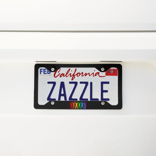 SlipperyJoe's group people holding hands forming l License Plate Frame (On Car)