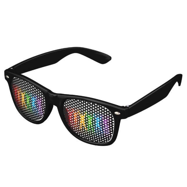 SlipperyJoe's group people holding hands forming l Retro Sunglasses (Angled)
