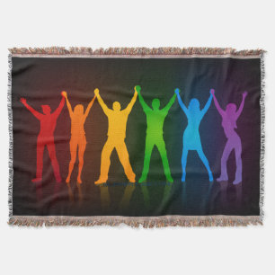 SlipperyJoe's group people holding hands forming l Throw Blanket