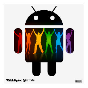 SlipperyJoe's group people holding hands forming l Wall Decal