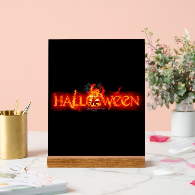 SlipperyJoe's Halloween massive fiery lettering ca Acrylic Sign (Wedding)