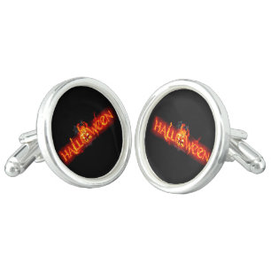 SlipperyJoe's Halloween massive fiery lettering ca Cufflinks