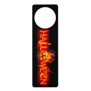 SlipperyJoe's Halloween massive fiery lettering ca Door Hanger