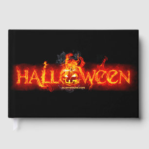 SlipperyJoe's Halloween massive fiery lettering ca Foil Guest Book