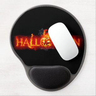 SlipperyJoe's Halloween massive fiery lettering ca Gel Mouse Pad