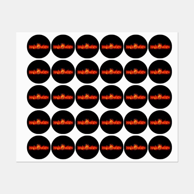 SlipperyJoe's Halloween massive fiery lettering ca Labels (Sheet)