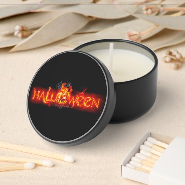 SlipperyJoe's Halloween massive fiery lettering ca Mini Candle Favors (Insitu)