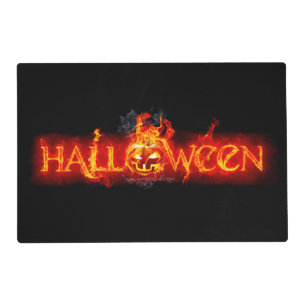 SlipperyJoe's Halloween massive fiery lettering ca Placemat