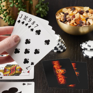 SlipperyJoe's Halloween massive fiery lettering ca Poker Cards