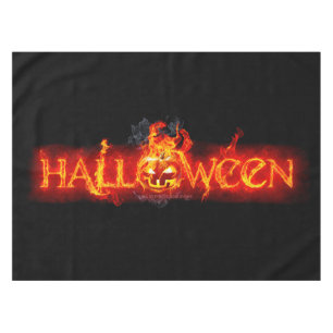 SlipperyJoe's Halloween massive fiery lettering ca Tablecloth