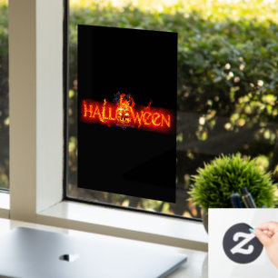 SlipperyJoe's Halloween massive fiery lettering ca Window Cling