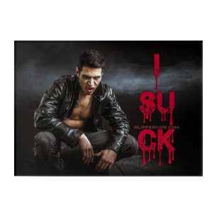 SlipperyJoe's Halloween pale vampiric figure fangs Acrylic Print