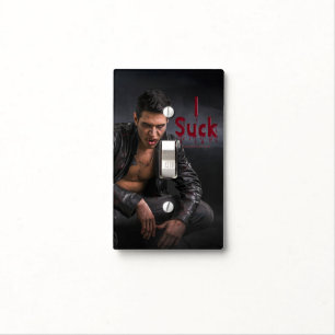 SlipperyJoe's Halloween pale vampiric figure fangs Light Switch Cover
