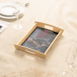 SlipperyJoe's Halloween pale vampiric figure fangs Serving Tray