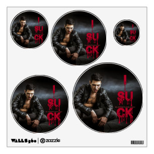 SlipperyJoe's Halloween pale vampiric figure fangs Wall Decal