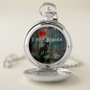 SlipperyJoe's Halloween shirtless muscular man bit Pocket Watch