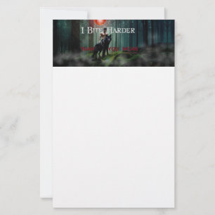 SlipperyJoe's Halloween shirtless muscular man bit Stationery