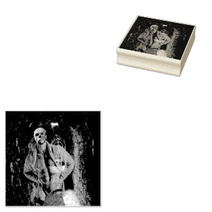 SlipperyJoe's Halloween transparent ghost-like man Rubber Stamp