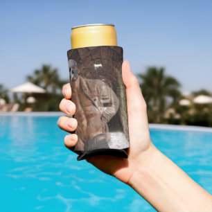 SlipperyJoe's Halloween transparent ghost-like man Seltzer Can Cooler