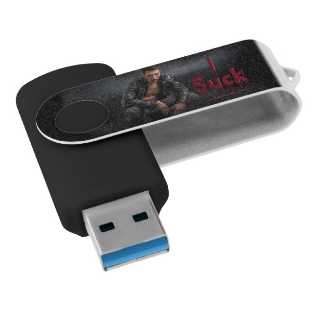 SlipperyJoe's Halloween vampire fangs suck Dracula Flash Drive (Angled)