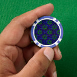 SlipperyJoe's Hanukkah green rows Stars of David c Poker Chips<br><div class="desc">SlipperyJoe's Hanukkah green rows Stars of David central Jewish symbol feels celebratory like visual menorah artistic deep blues purples background evokes winter-nights candles glow sense tradition resilience grunge-style texture depth and contrast creates rhythmic textile-like pattern bold symbolic energy Hebrew celebrations surprising modern twist</div>