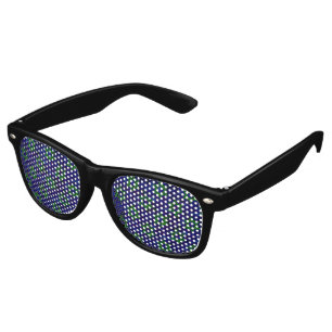 SlipperyJoe's Hanukkah green rows Stars of David c Retro Sunglasses