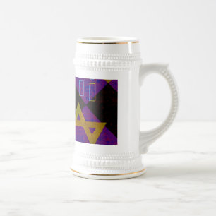 SlipperyJoe's Hanukkah-themed image golden yellow Beer Stein