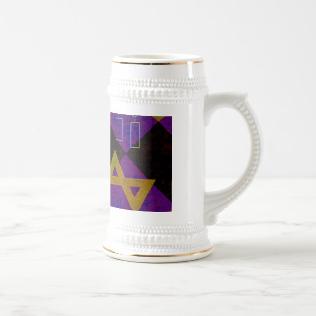 SlipperyJoe's Hanukkah-themed image golden yellow  Beer Stein (Right)