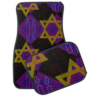 SlipperyJoe's Hanukkah-themed image golden yellow  Car Floor Mat