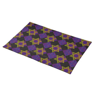 SlipperyJoe's Hanukkah-themed image golden yellow Cloth Placemat