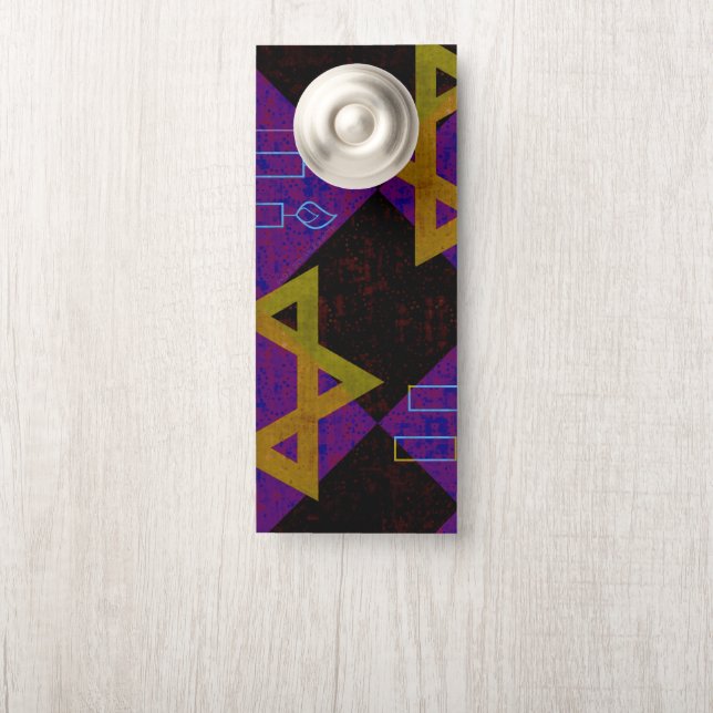 SlipperyJoe's Hanukkah-themed image golden yellow  Door Hanger (On Knob)