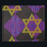 SlipperyJoe's Hanukkah-themed image golden yellow  Duvet Cover<br><div class="desc">SlipperyJoe's Hanukkah-themed image golden yellow Star of David blue candles with orange flames Menorah-inspired art gift idea Jewish identity spirituality holiday retro bold symmetrical pattern diamond-shaped grid background blends tradition and vibrant design purple black checkerboard effect Hebrew religious celebration</div>