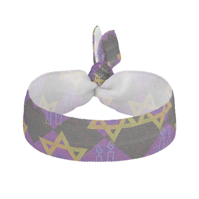 SlipperyJoe's Hanukkah-themed image golden yellow  Elastic Hair Tie (Front)