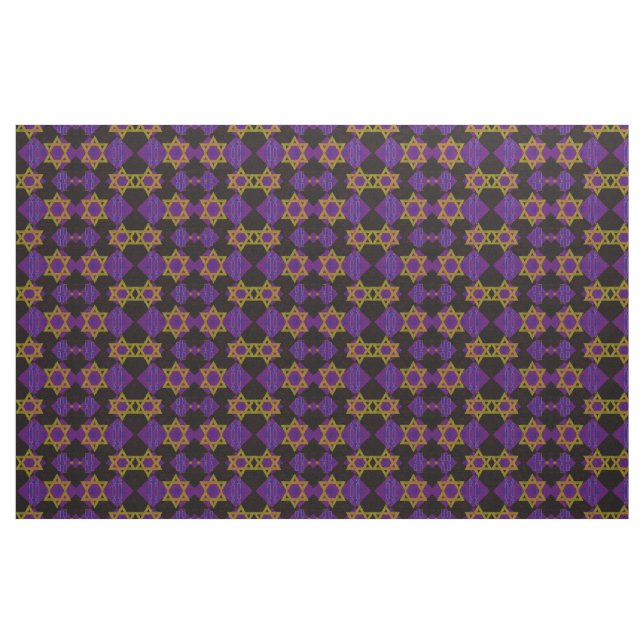 SlipperyJoe's Hanukkah-themed image golden yellow  Fabric (Yard)