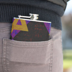 SlipperyJoe's Hanukkah-themed image golden yellow Flask