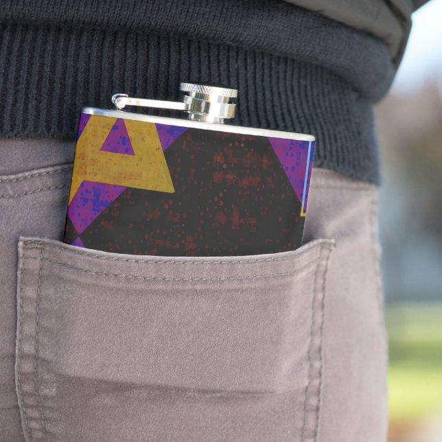 SlipperyJoe's Hanukkah-themed image golden yellow  Flask (In Situ)