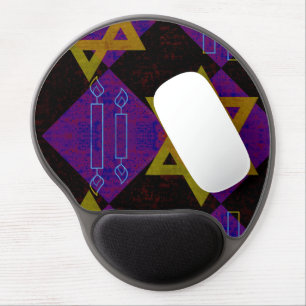 SlipperyJoe's Hanukkah-themed image golden yellow  Gel Mouse Pad