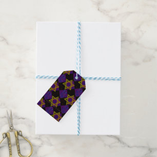 SlipperyJoe's Hanukkah-themed image golden yellow Gift Tags