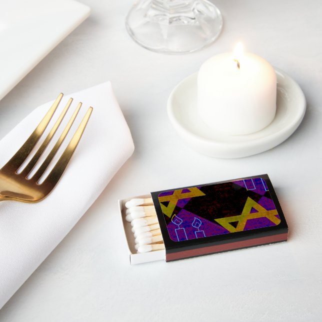 SlipperyJoe's Hanukkah-themed image golden yellow  Matchboxes (Insitu)