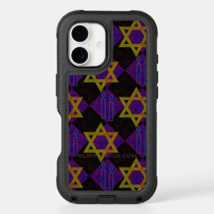 SlipperyJoe's Hanukkah-themed image golden yellow iPhone 16 Case