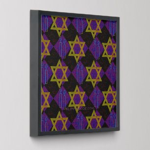 SlipperyJoe's Hanukkah-themed image golden yellow Peel And Stick Photo Tile