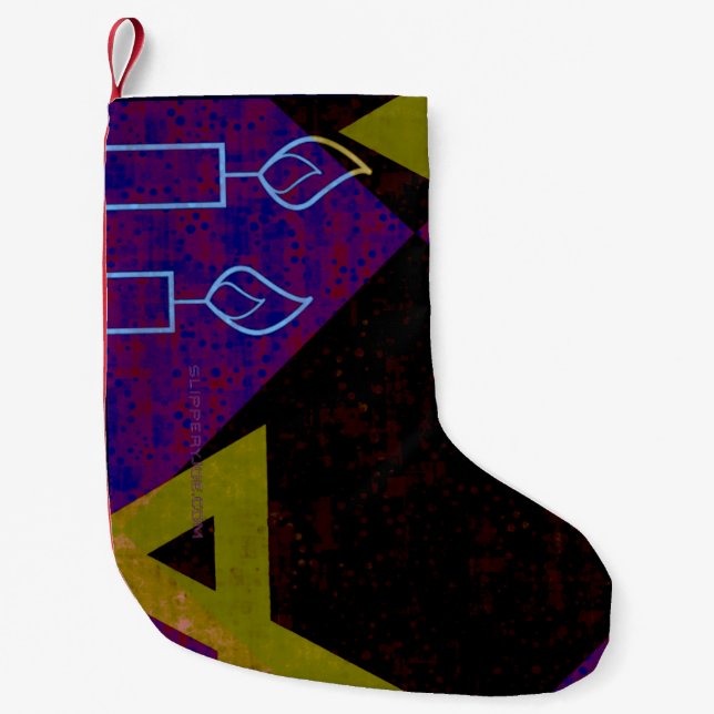 SlipperyJoe's Hanukkah-themed image golden yellow  Small Christmas Stocking (Front)