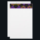 SlipperyJoe's Hanukkah-themed image golden yellow  Stationery<br><div class="desc">SlipperyJoe's Hanukkah-themed image golden yellow Star of David blue candles with orange flames Menorah-inspired art gift idea Jewish identity spirituality holiday retro bold symmetrical pattern diamond-shaped grid background blends tradition and vibrant design purple black checkerboard effect Hebrew religious celebration</div>