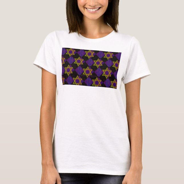 SlipperyJoe's Hanukkah-themed image golden yellow  T-Shirt (Front)