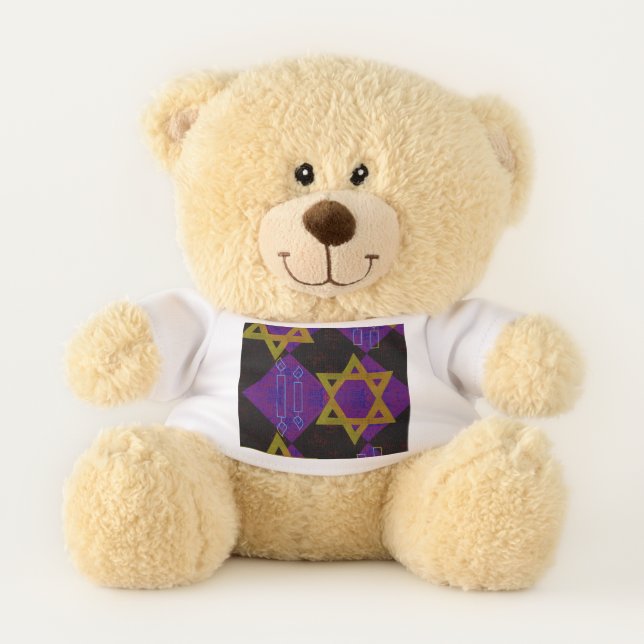SlipperyJoe's Hanukkah-themed image golden yellow  Teddy Bear (Front)