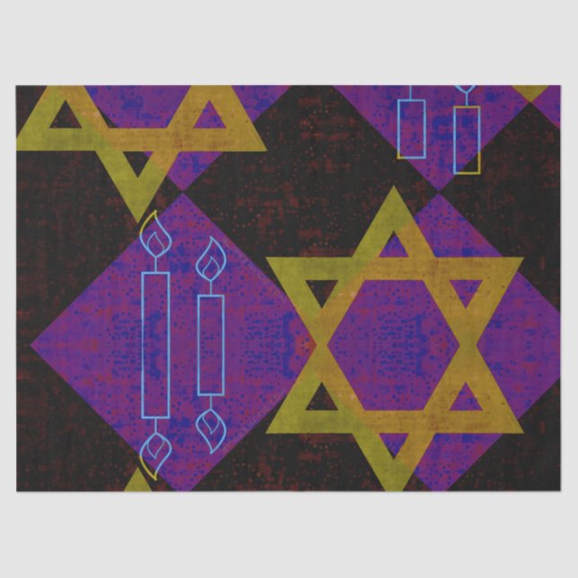 SlipperyJoe's Hanukkah-themed image golden yellow  Tissue Paper (Front)